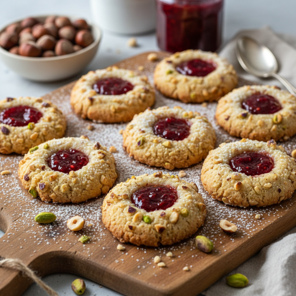 Italian Nutty Joy Thumbprint Cookies recipe