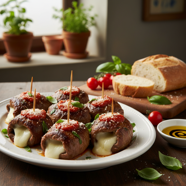 Italian Stuffed Beef Rolls with Mozzarella recipe