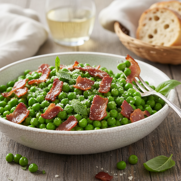 Italian Sweet Peas with Crispy Prosciutto recipe