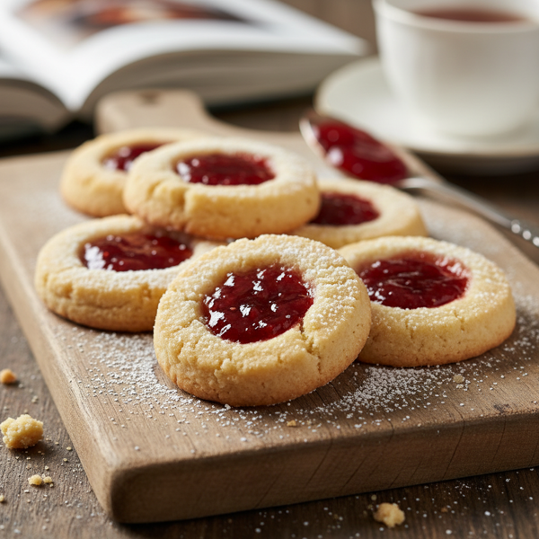 Jam-Filled Shortbread Thumbprint Cookies recipe