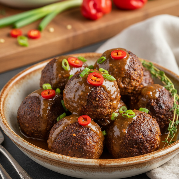 Jamaican Jerk Meatballs in Zesty Rum Sauce recipe
