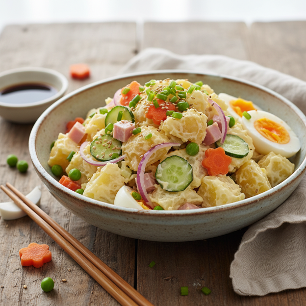 Japanese-Style Creamy Potato Salad with Veggies recipe
