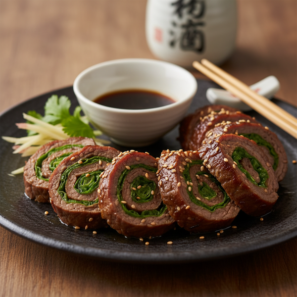 Japanese Negimaki Beef and Scallion Roulades recipe