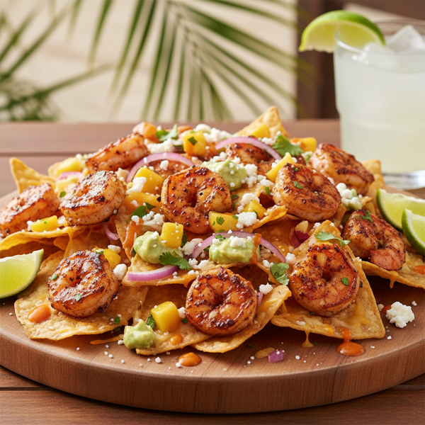 Jerk Shrimp Fiesta Nachos recipe