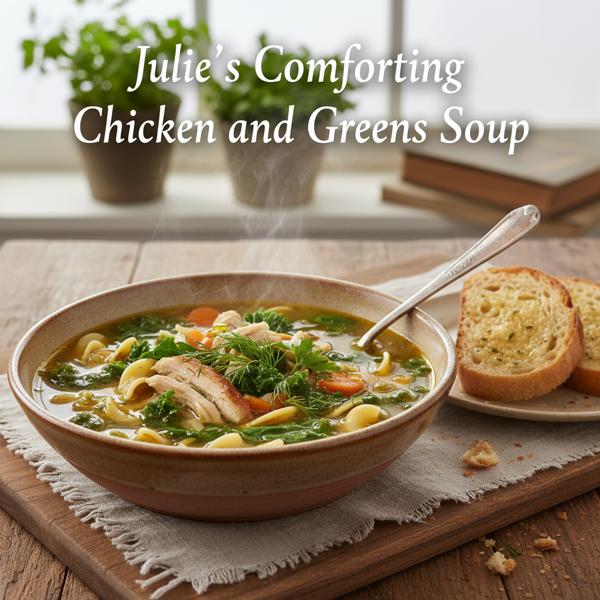 Julie's Comforting Chicken and Greens Soup recipe
