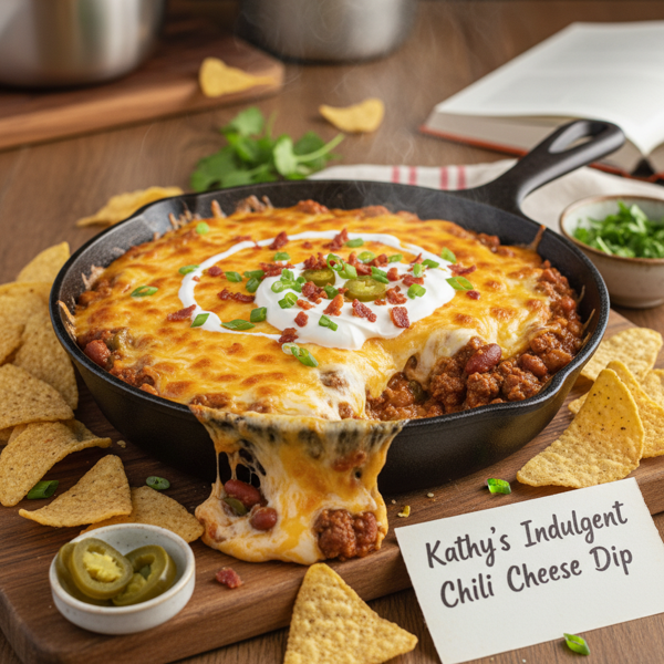 Kathy's Indulgent Chili Cheese Dip recipe