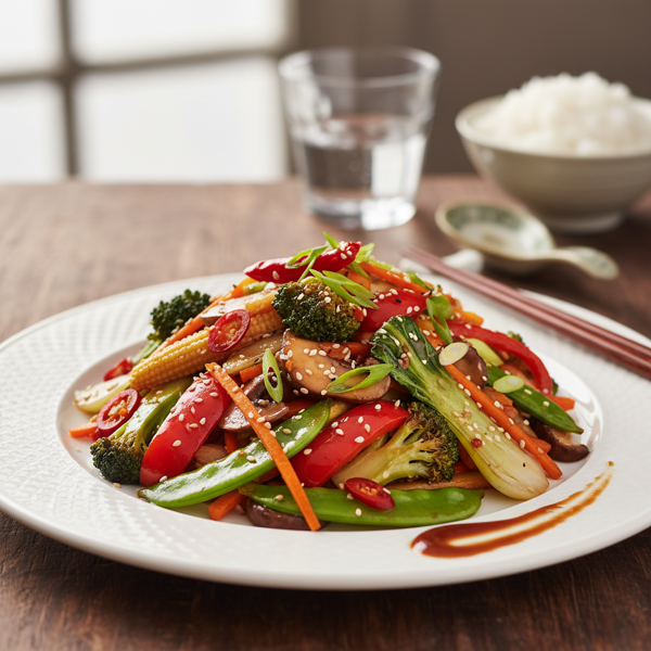 Ken Hom's Vibrant Stir-Fried Vegetables with Chilli and Oyster Sauce recipe