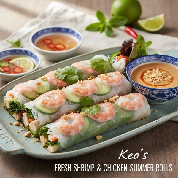 Keo's Fresh Shrimp and Chicken Summer Rolls recipe