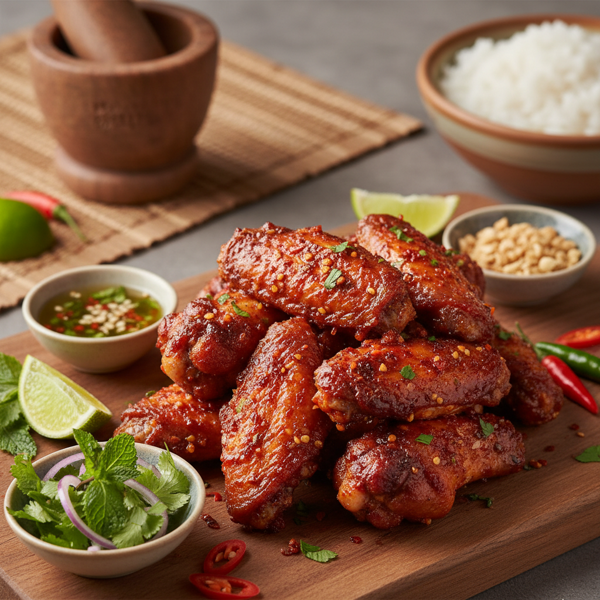 Khmer Spiced Baked Chicken Wings recipe
