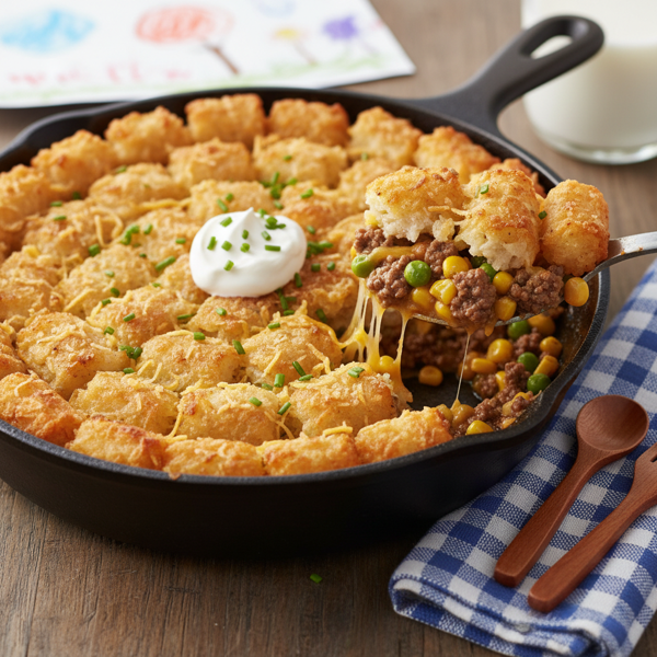 Kid-Friendly Tater Tot Beef Bake recipe