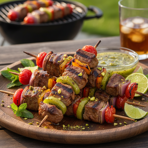 Kiwi-Infused Grilled Lamb Kabobs recipe
