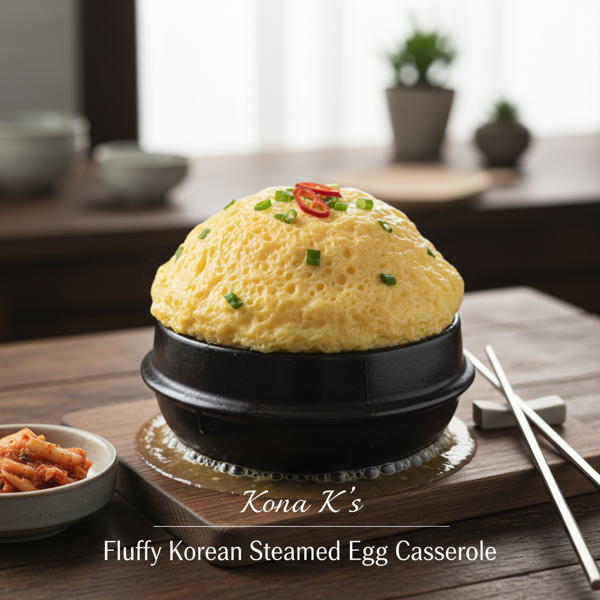 Kona K's Fluffy Korean Steamed Egg Casserole (Gyeran-jjim) recipe