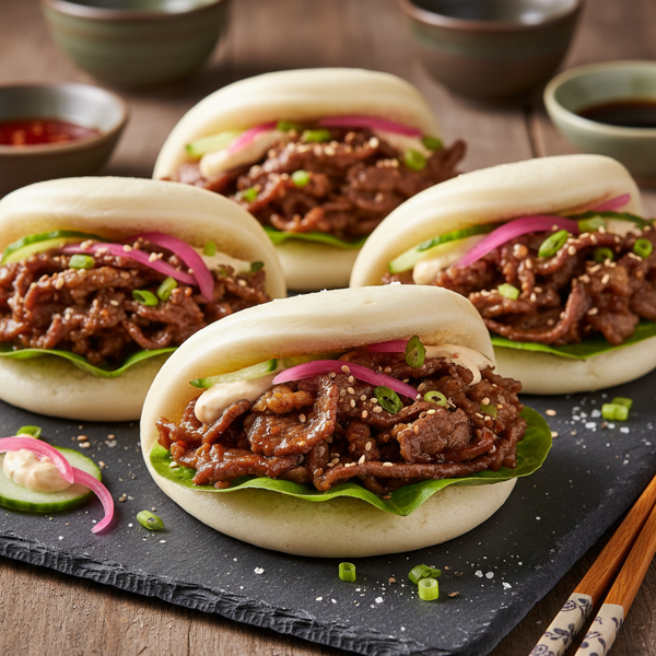Korean-style Open-Faced Beef Buns recipe
