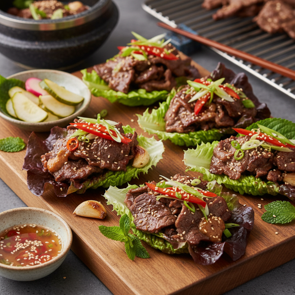 Korean BBQ Beef Lettuce Wraps recipe
