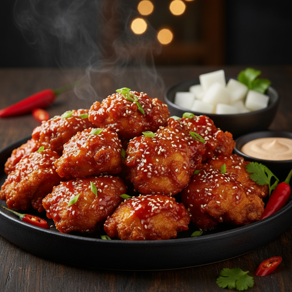 Korean Spicy Crispy Chicken Delight recipe