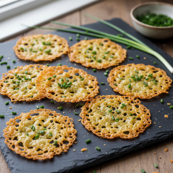 Lacy Parmesan Crisps with Chives recipe