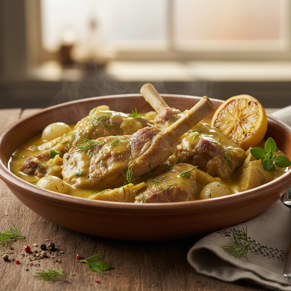 Lamb Fricassee with Avgolemono Sauce recipe