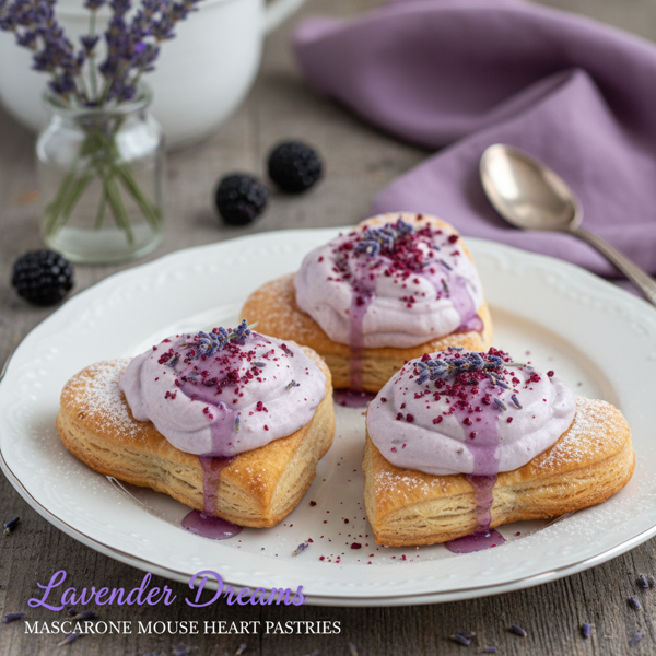 Lavender Dreams: Mascarpone Mousse Heart Pastries recipe