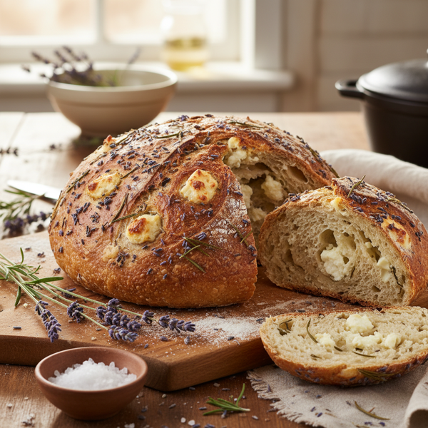 Lavender Herb & Cottage Cheese Artisan Bread recipe