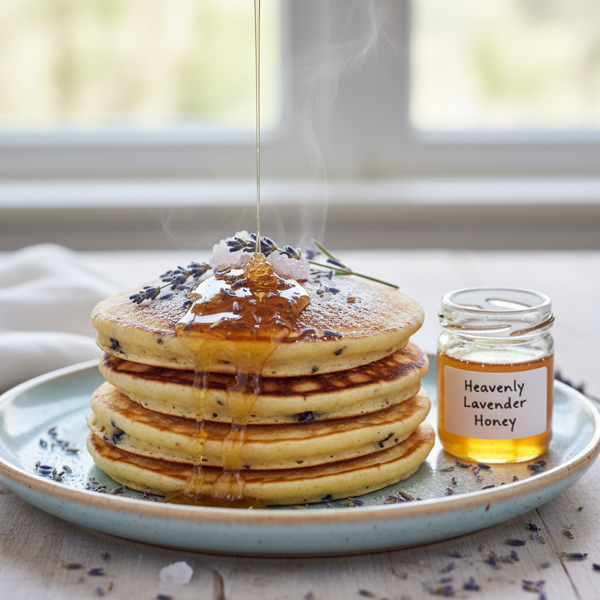 Lavender Infused Pancakes with Heavenly Lavender Honey recipe