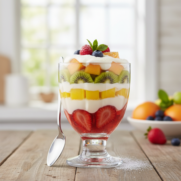 Layered Creamy Fruit Jello Delight recipe