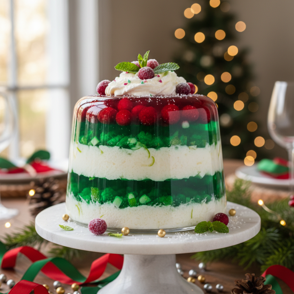 Layered Festive Gelatin Delight recipe