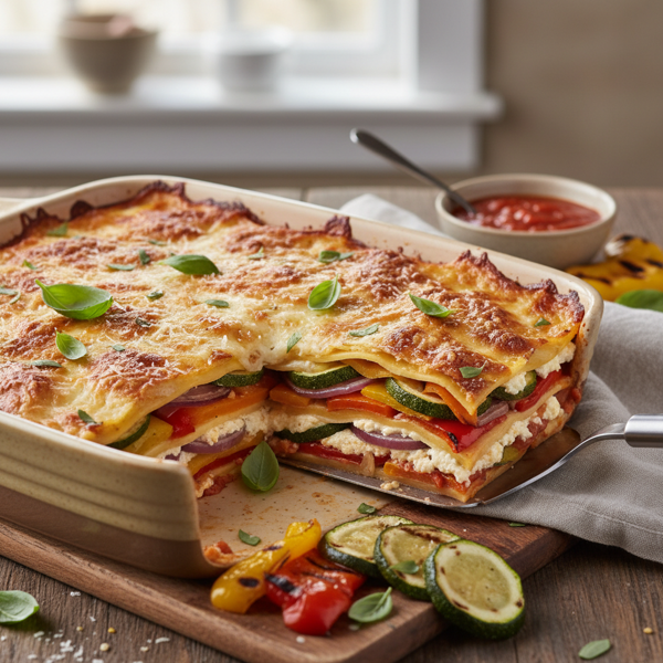 Layered Grilled Vegetable Lasagna Delight recipe