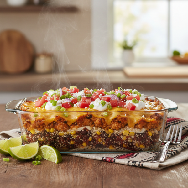 Layered Quinoa Fiesta Casserole recipe