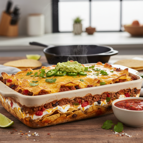 Layered Taco Delight Casserole recipe