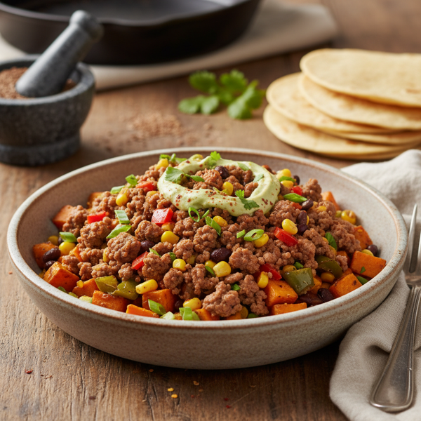 Lean Seasoned Ground Beef Medley recipe