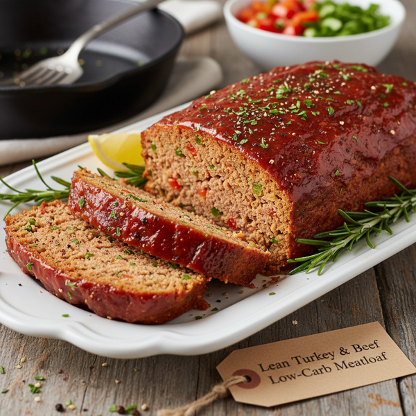 Lean Turkey and Beef Low-Carb Meatloaf recipe