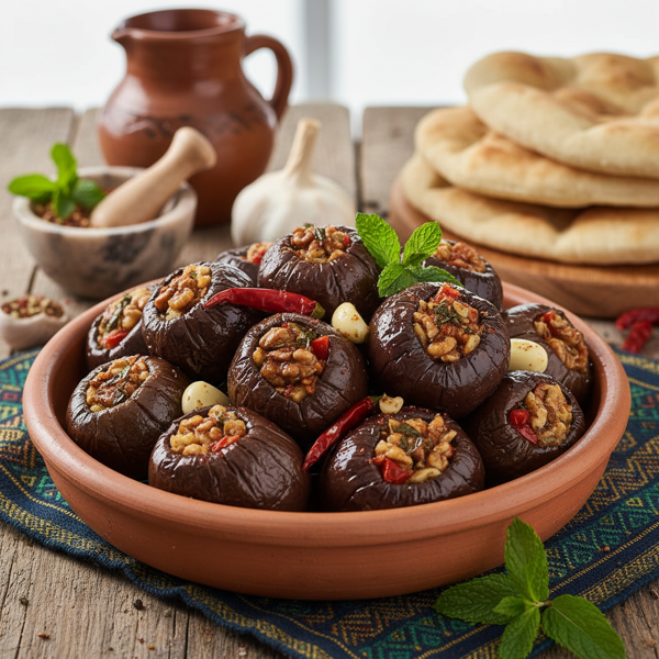 Lebanese Spiced Stuffed Aubergine Pickles recipe