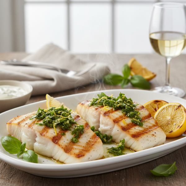 Lemon-Basil Grilled Halibut recipe