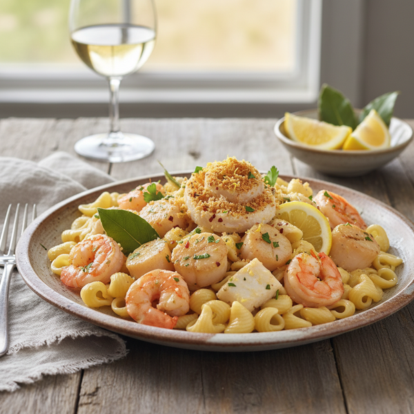 Lemon-Bay Seafood Pasta Delight recipe