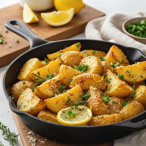 Lemon-Butter Parmesan Roasted Potatoes with Herbs recipe