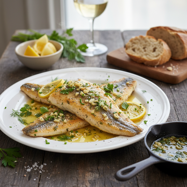 Lemon-Butter Sole with Garlic and Fresh Herbs recipe