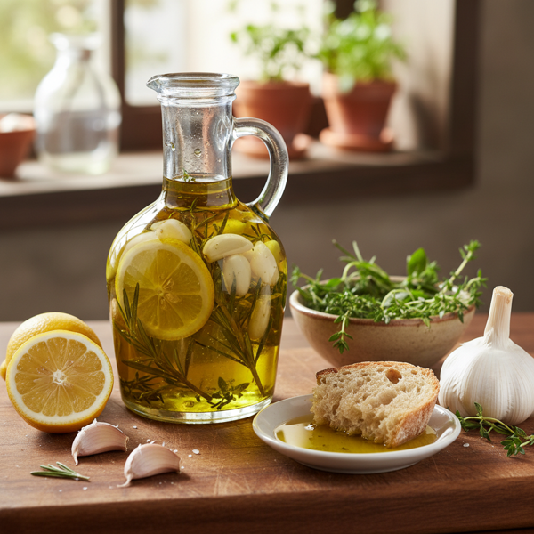 Lemon-Garlic Herb-Infused Olive Oil recipe