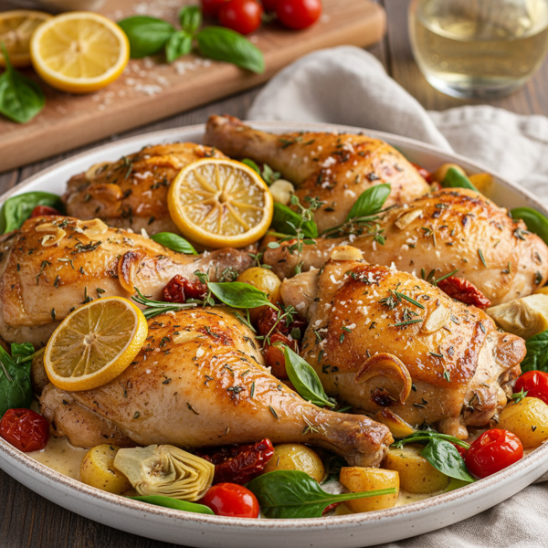 Lemon-Garlic Herb Tuscan Chicken recipe