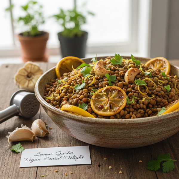 Lemon-Garlic Vegan Lentil Delight recipe