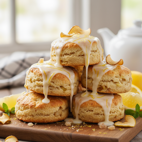 Lemon-Glazed Apple-Ginger Scones recipe