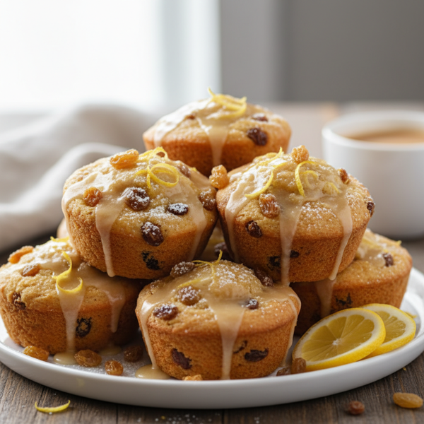 Lemon-Glazed Golden Raisin Breakfast Puffs recipe