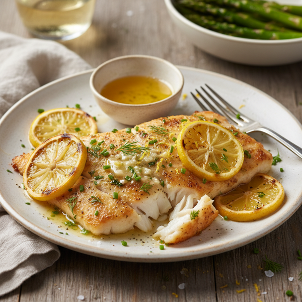 Lemon-Herb Broiled Halibut with Garlic Butter recipe