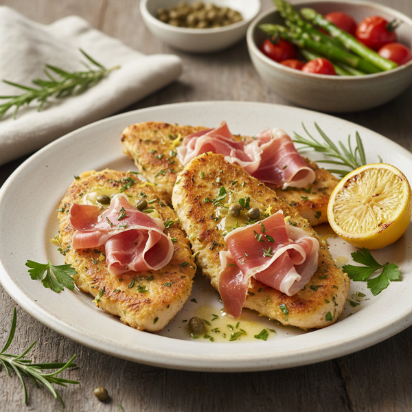 Lemon-Herb Chicken Escalopes with Serrano Ham recipe