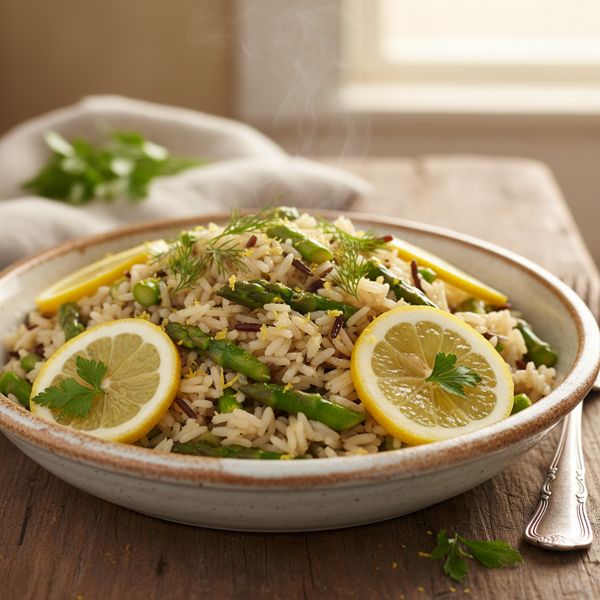 Lemon-Infused Asparagus Pilaf recipe