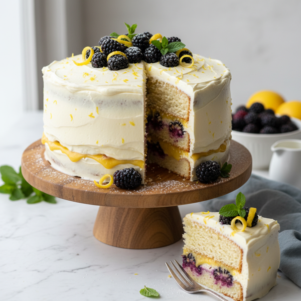 Lemon-Infused Blackberry Delight Cake recipe