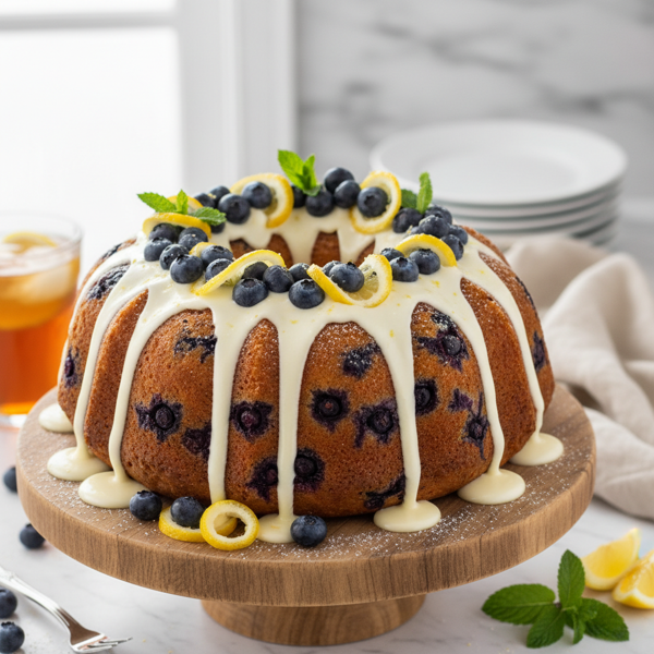 Lemon-Infused Blueberry Bliss Bundt Cake recipe