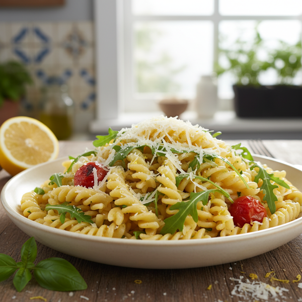 Lemon-Infused Fusilli with Arugula and Parmesan recipe