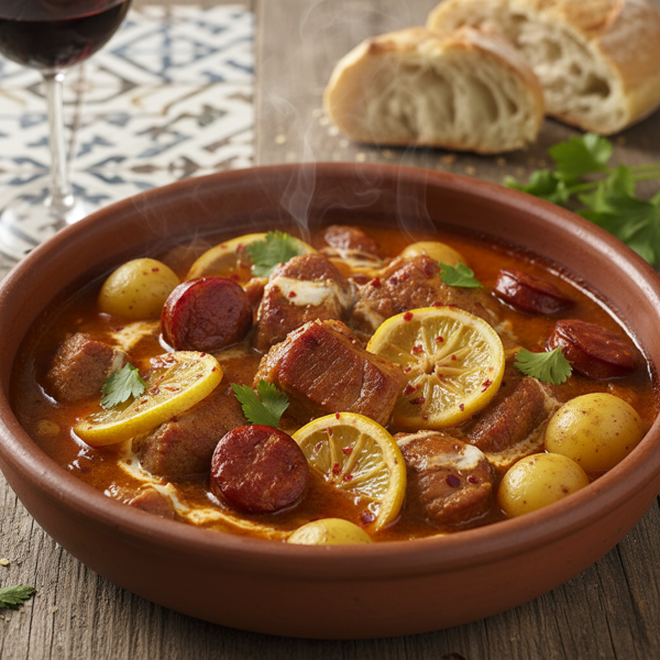 Lemon-Infused Portuguese Pork Stew recipe
