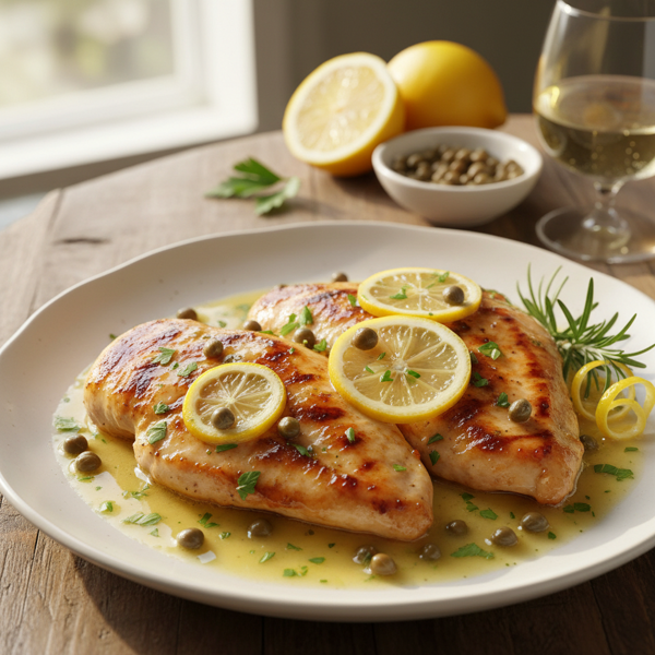 Lemon-Infused Sautéed Chicken Breasts with Capers recipe