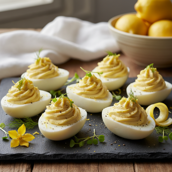 Lemon-Infused Sour Cream Deviled Eggs recipe